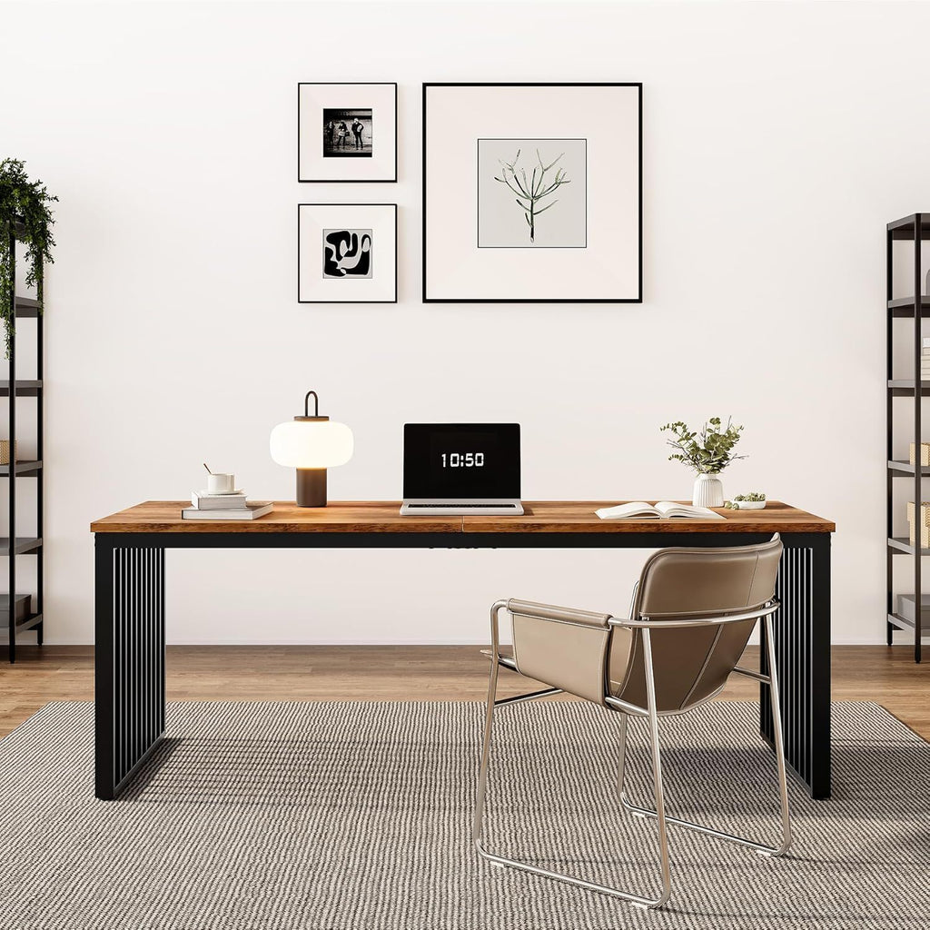 Double Computer Desk For 2 Person, Extra Long Workstation
