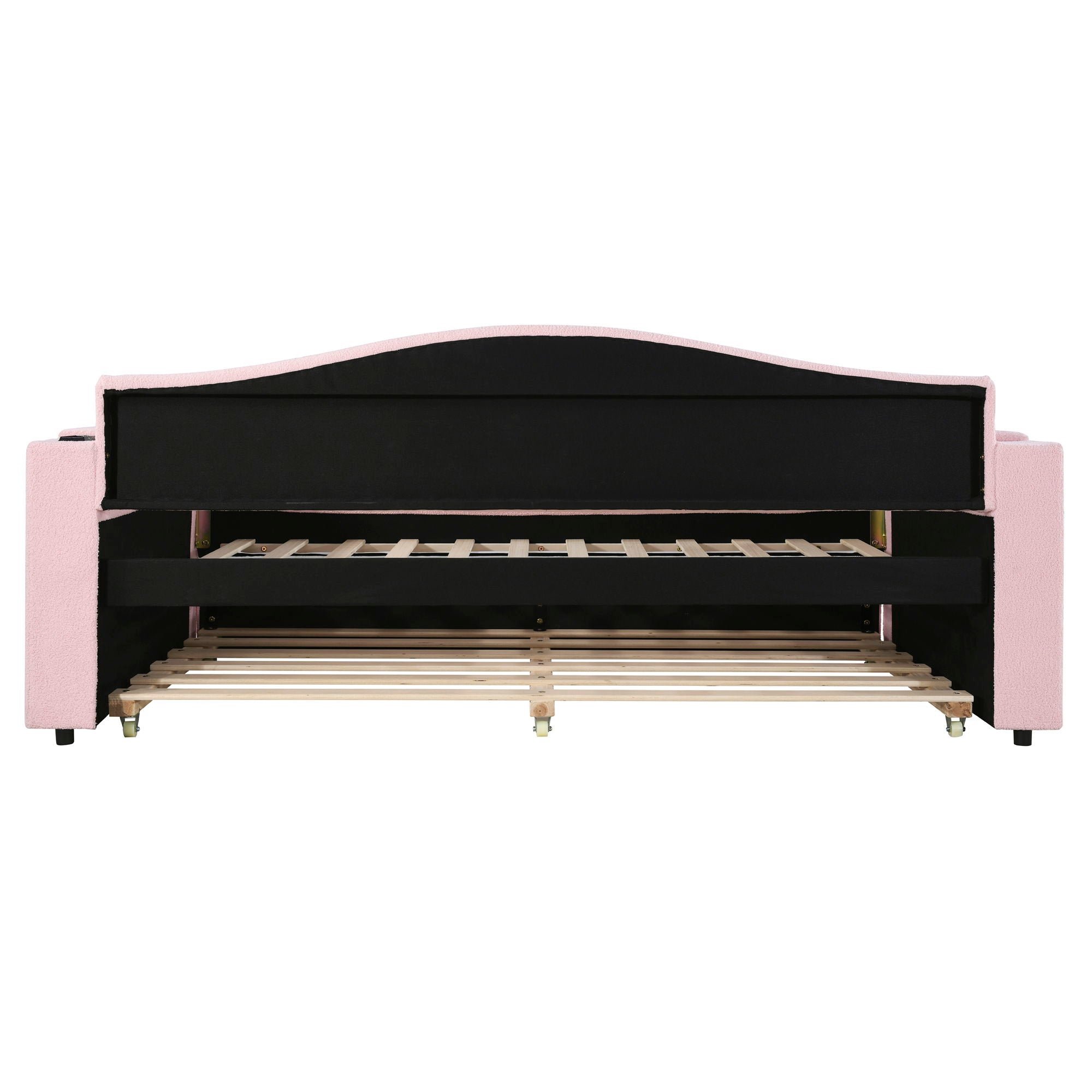 Upholstered Daybed With Storage Armrests, Trundle And Latest Integrated tooth Audio System