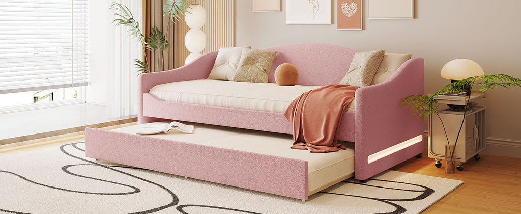 Design Upholstered Daybed With Light And Trundle