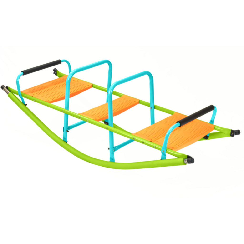 Xss008 High Quality Kids Seesaw Plastic Seat Playground Equipment Cute Baby Plastic Rocker Outdoor Children Steel Tube For Kids Age 3+ - Green / Blue