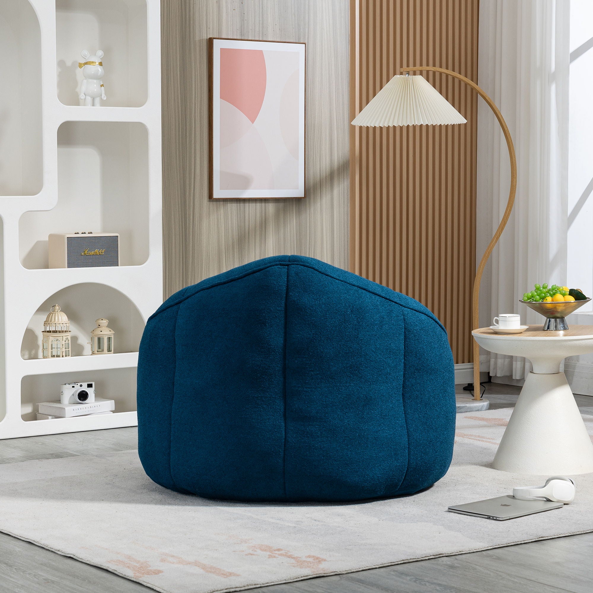 Bedding Bean Bag Sofa Chair High Pressure Foam With Footrest