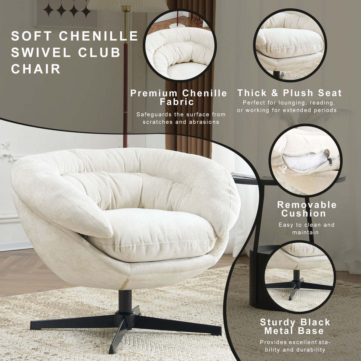 Modern Office Chair With 360 Degree Swivel
