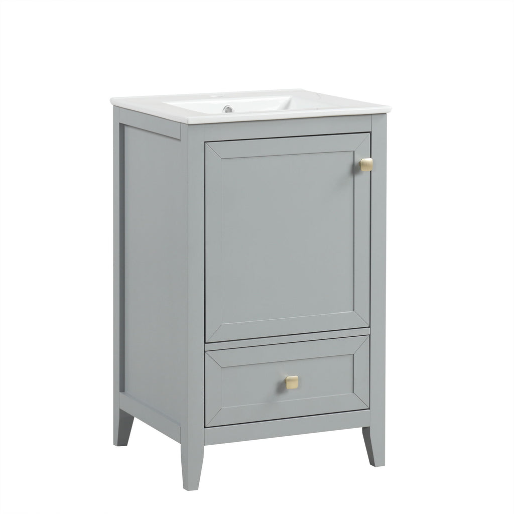 Bathroom Vanity With Sink, Soft Closing Cabinet Door, Storage Rack And Drawer