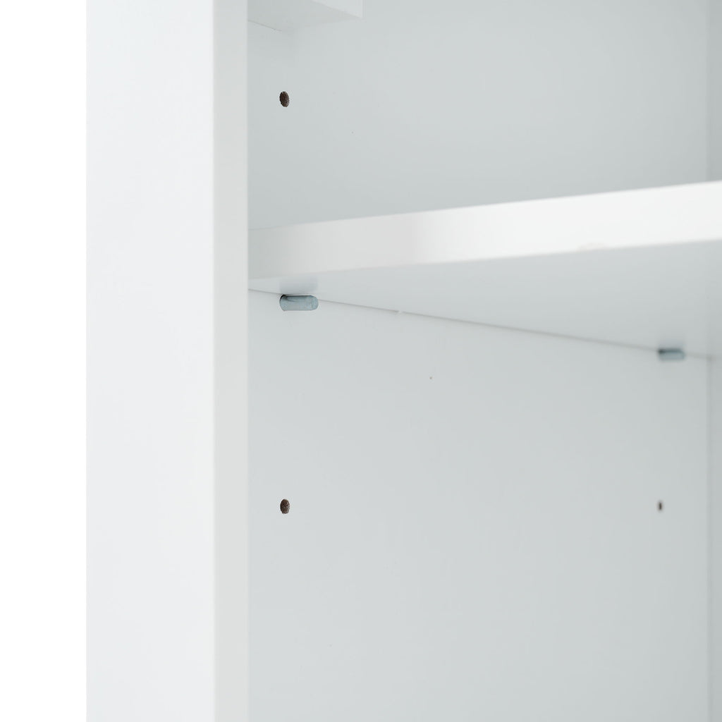 Freestanding Bathroom Vanity Tall With Damping Hinge Doors, Adjustable Shelves - White