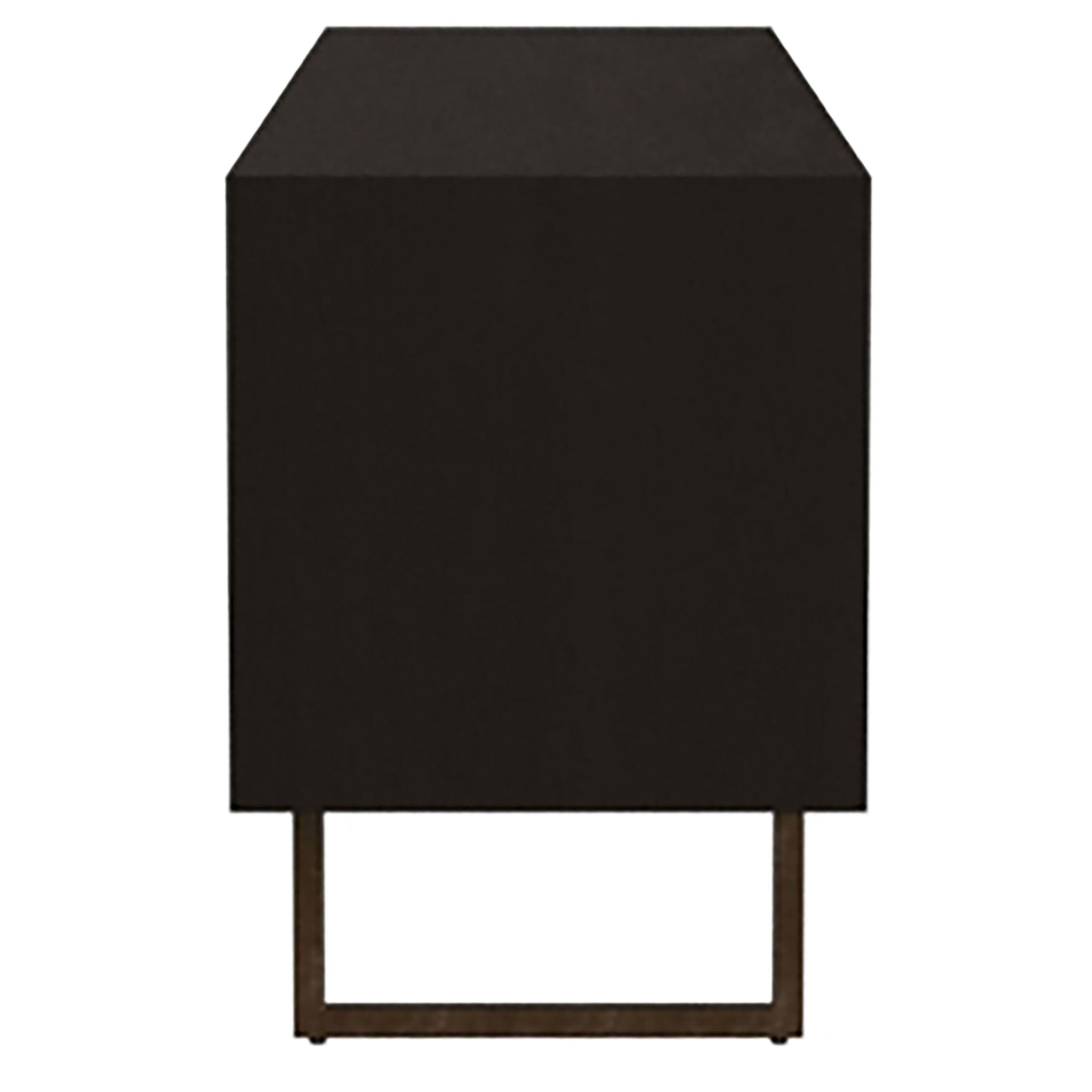 Manaya - 2 Door Stand With Open Shelving And Hidden Storage - Charcoal Black