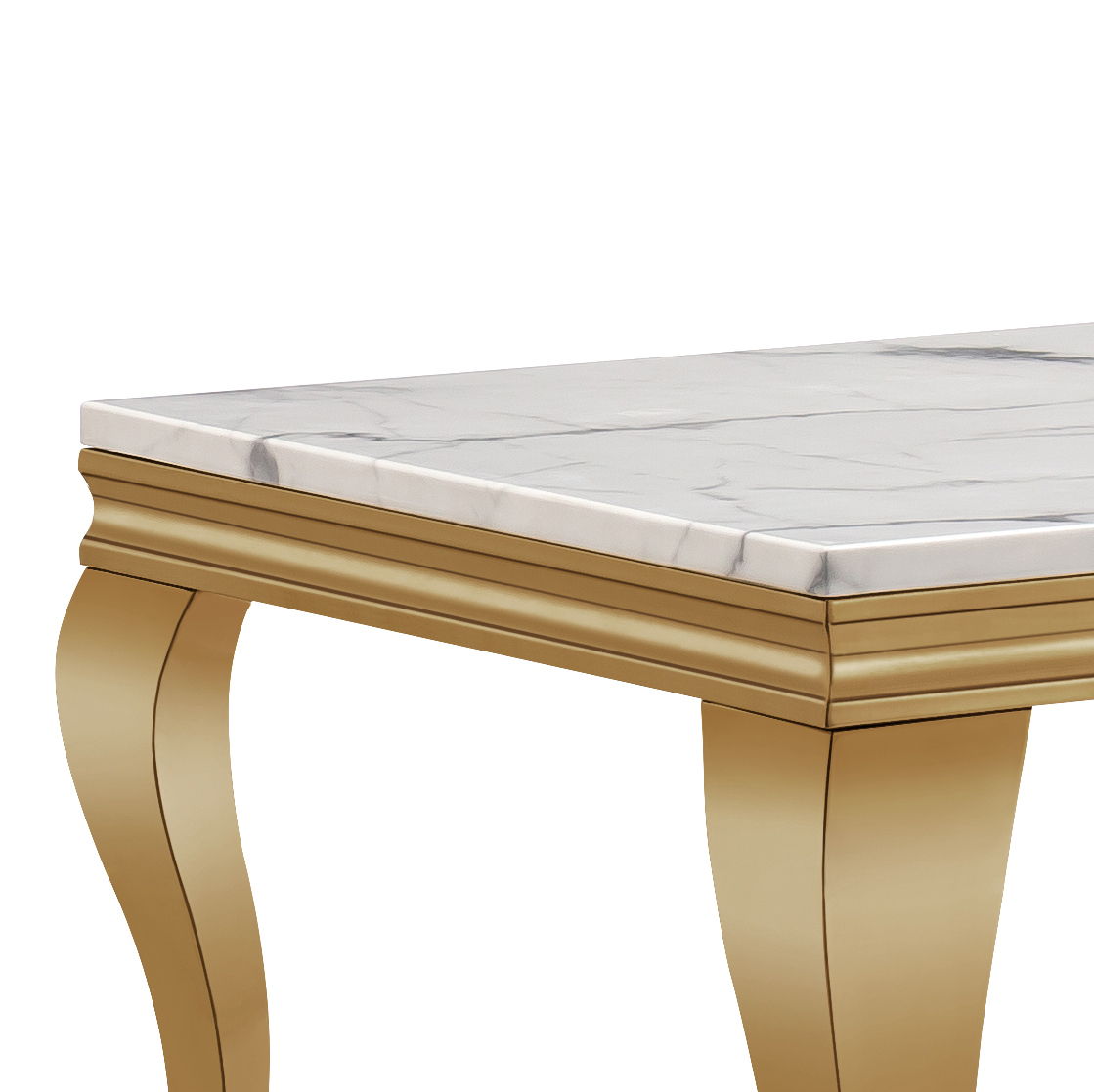 Marble Printed Rectangular Table, Stainless Steel Legs
