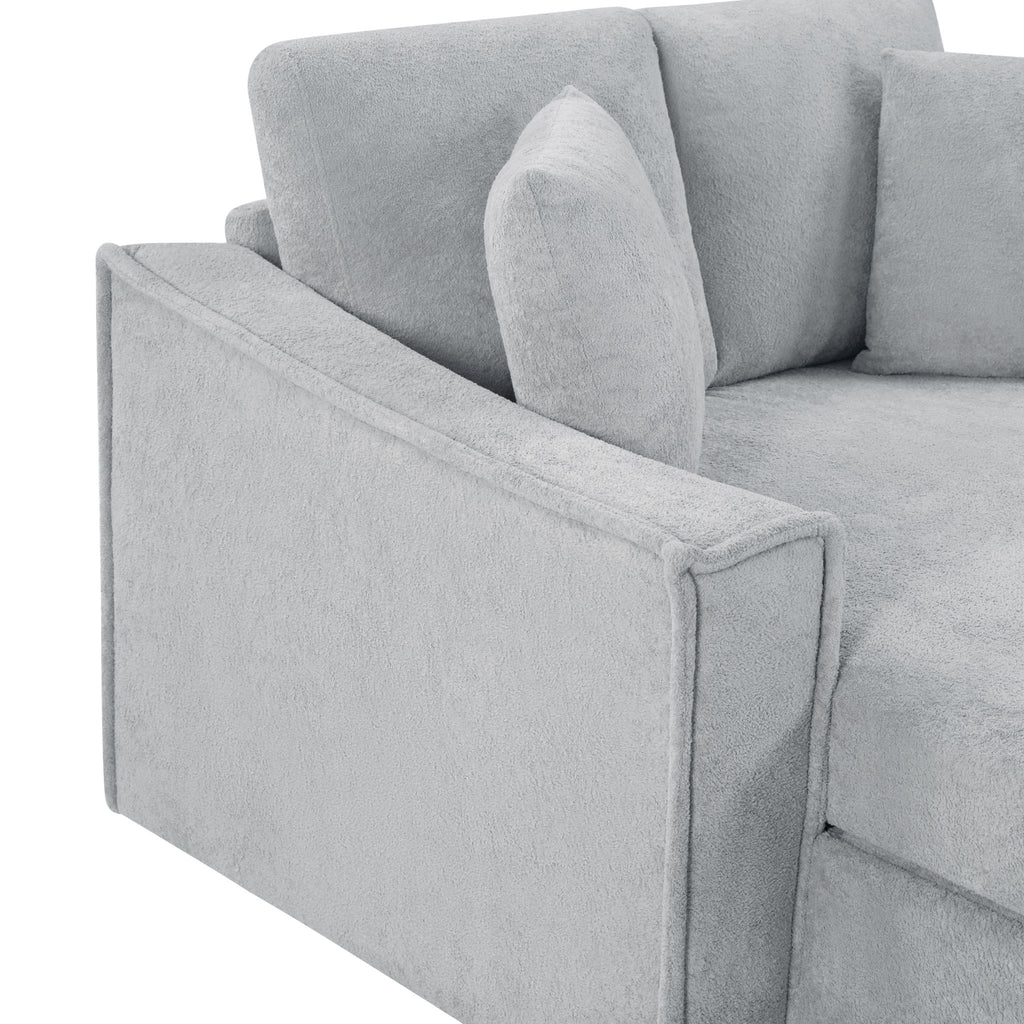 Modern Chaise Sofa With Hidden Storage For Living Room