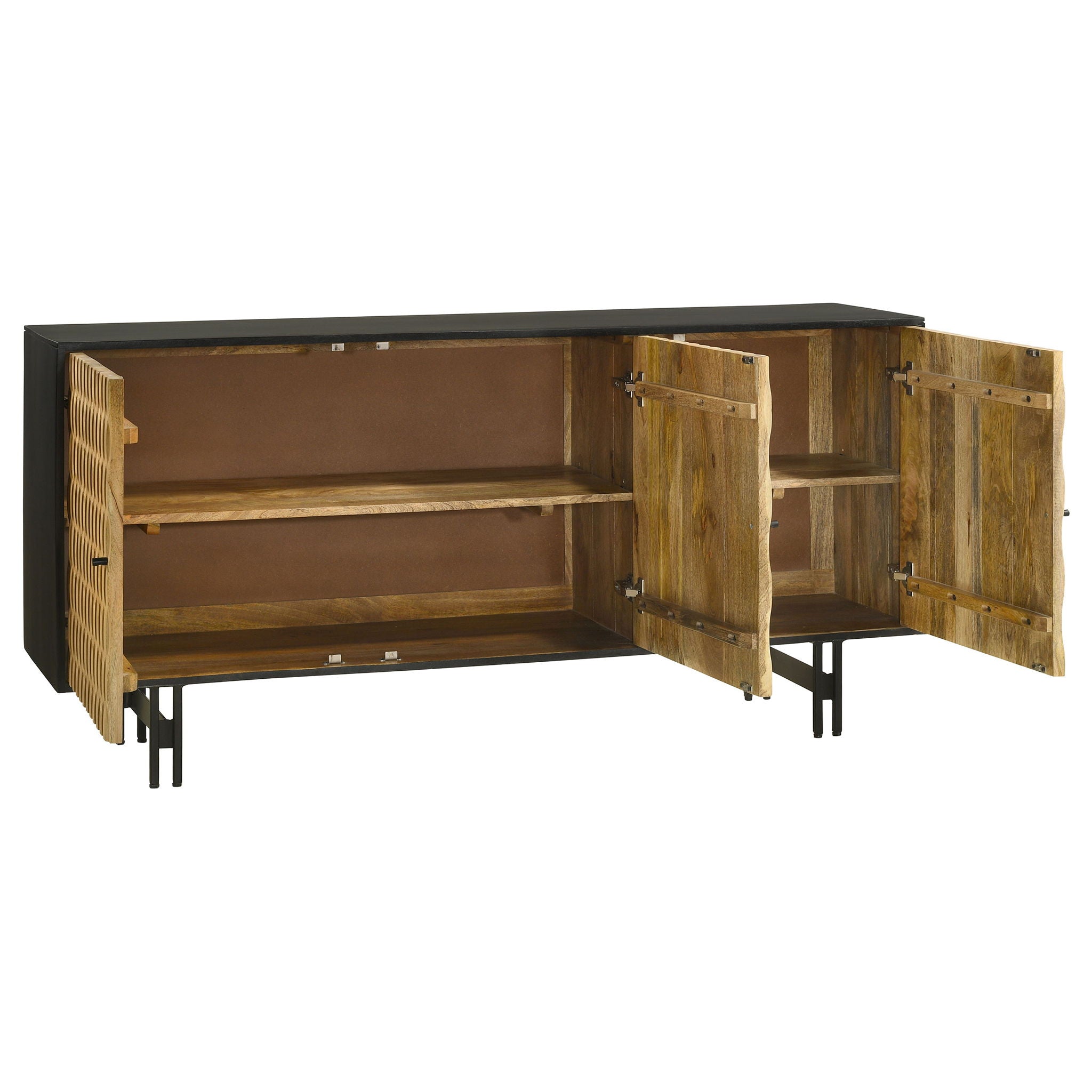 Madrid - 3 Door Accent Cabinet Doors - Natural / Black