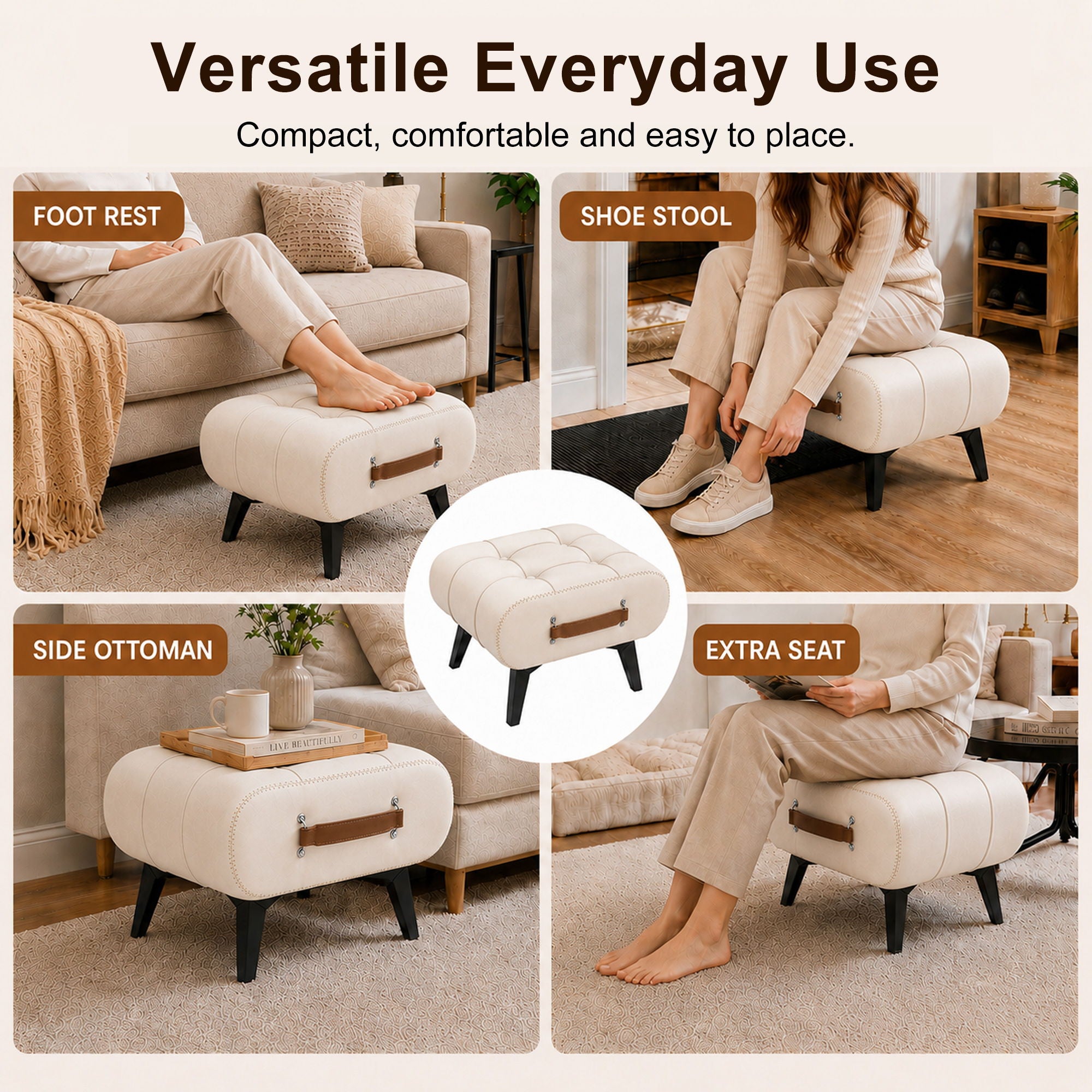 Minimalist Footstool With Hidden Storage
