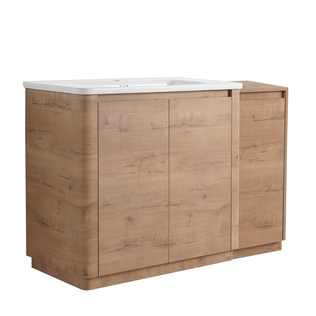 Freestanding Bathroom Vanity With Sink, 1 Small Storage Cabinet, Soft Close Door