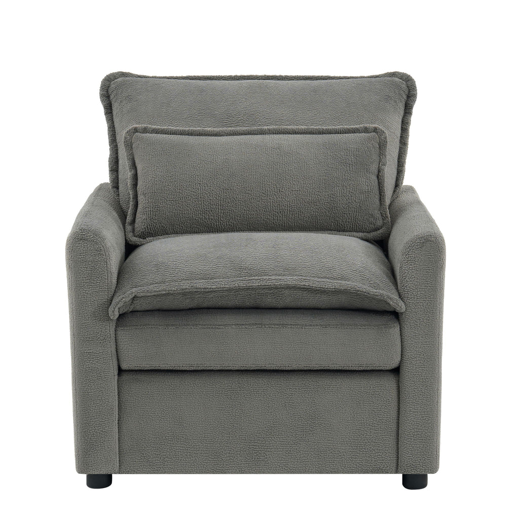 Modern Single Seat Accent Chair With Side Storage Pockets