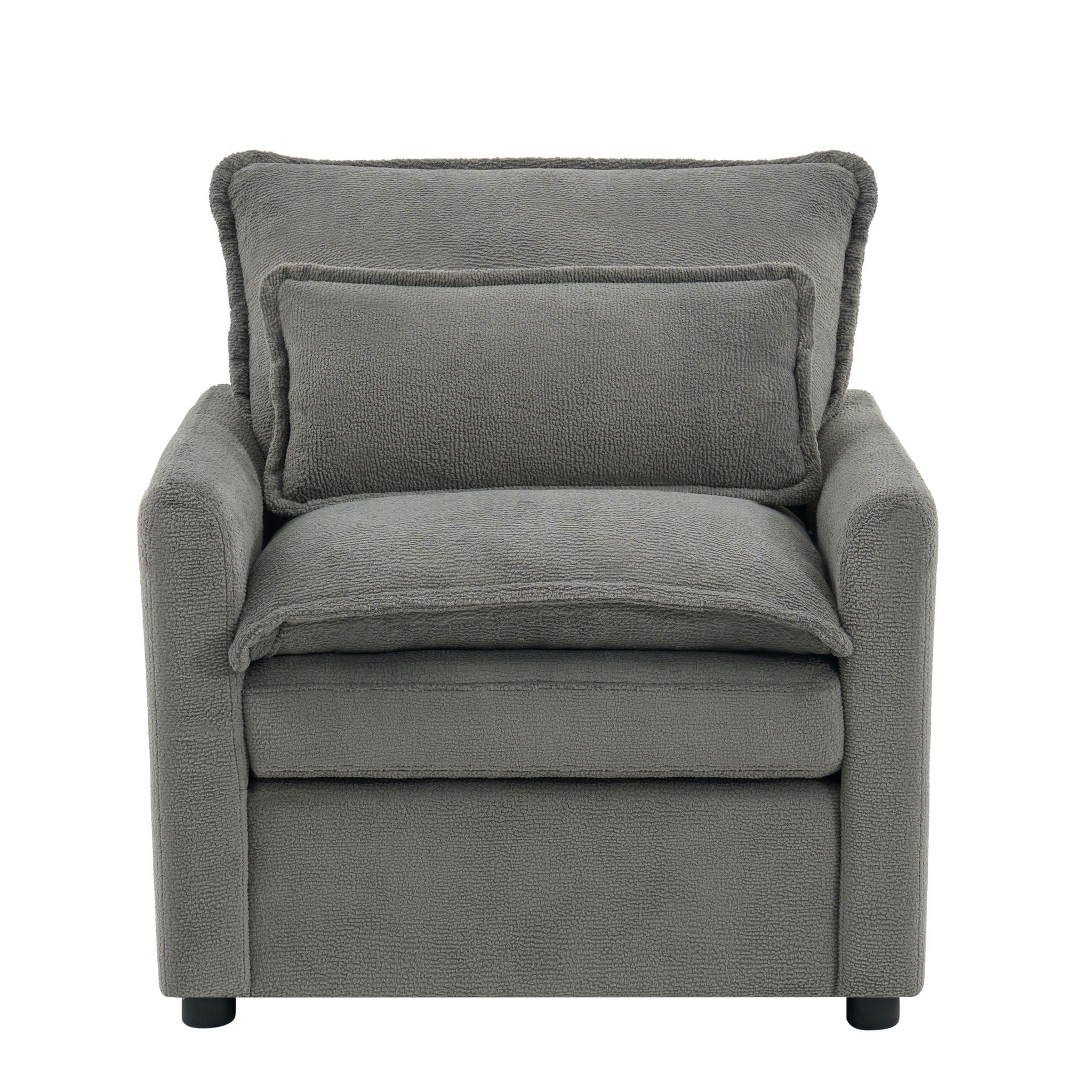 Modern Single Seat Accent Chair With Side Storage Pockets