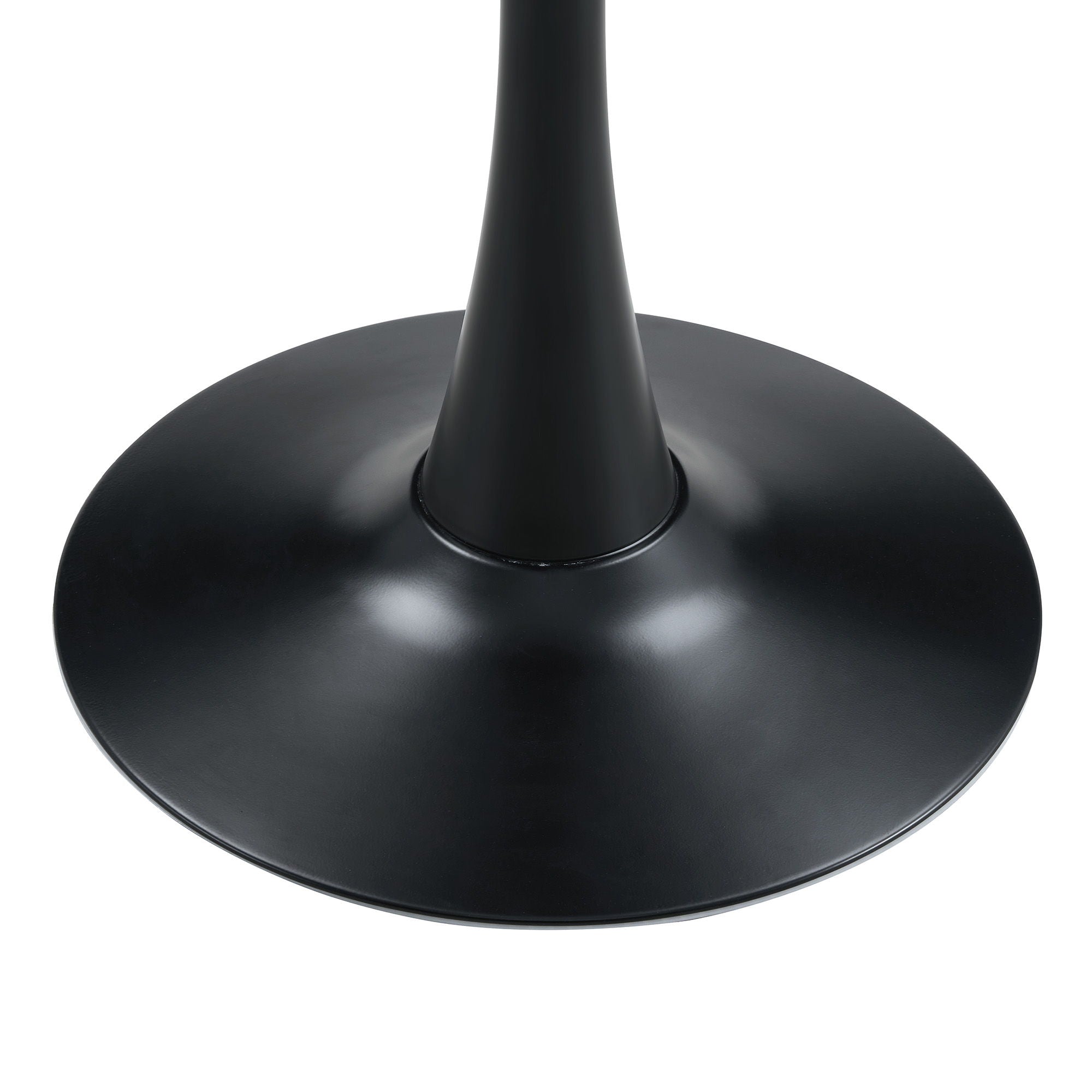 Round Dining Table With Faux Wood Top And Metal Pedestal, 23.6" Circle Table For Kitchen, Living Room, Small Spaces