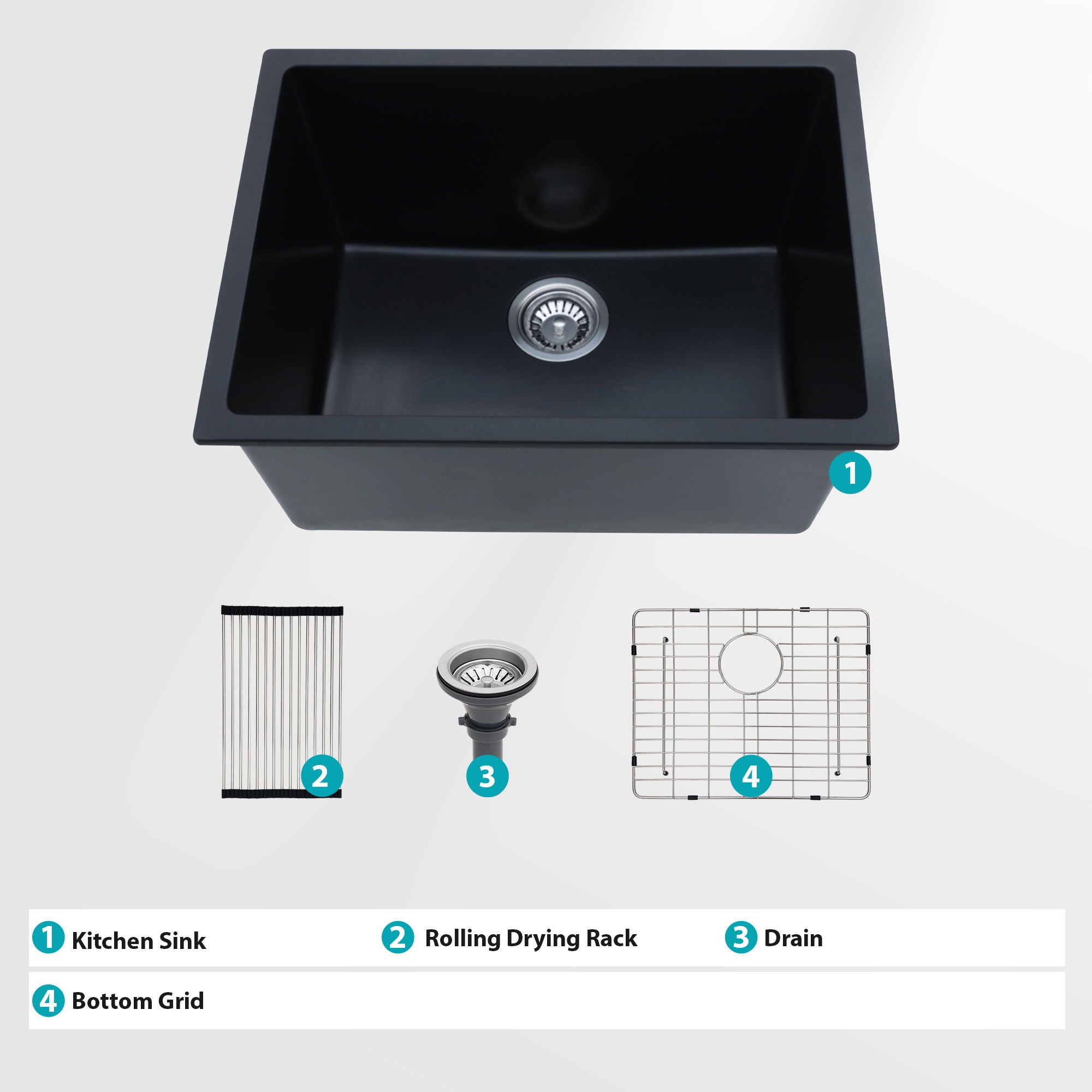 Modern Quartz Kitchen Sink Undermount Granite Composite