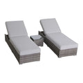 3 Piece Chaise Lounge Set With Adjustable Reclining - Gray Mix