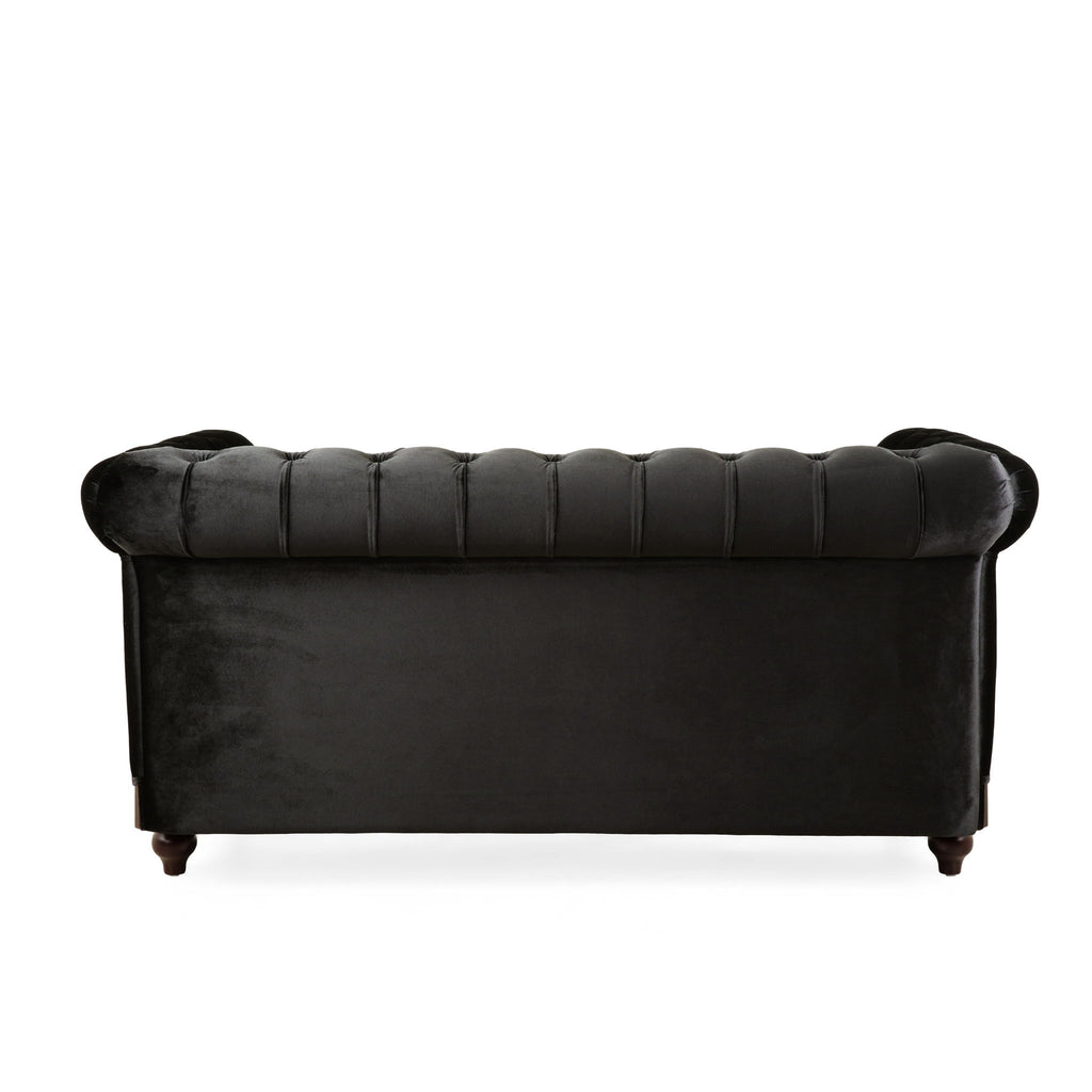 Chesterfield Loveseat Sofa, 2 Person Rolled Arm Upholstered Couch