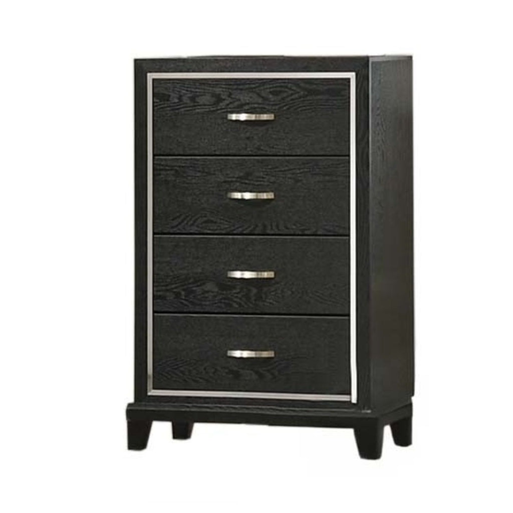 1 Piece Chest Tapered Legs Bedroom Furniture - Black