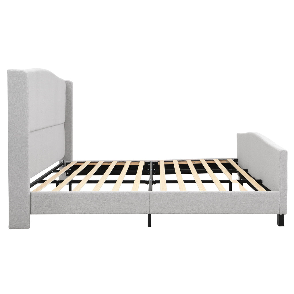 Platform Bed Frame With Tall Headboard And High Footboard