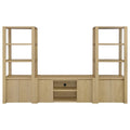Susac - 3 Piece Entertainment Center With TV Stand And Media Towers - Light Oak