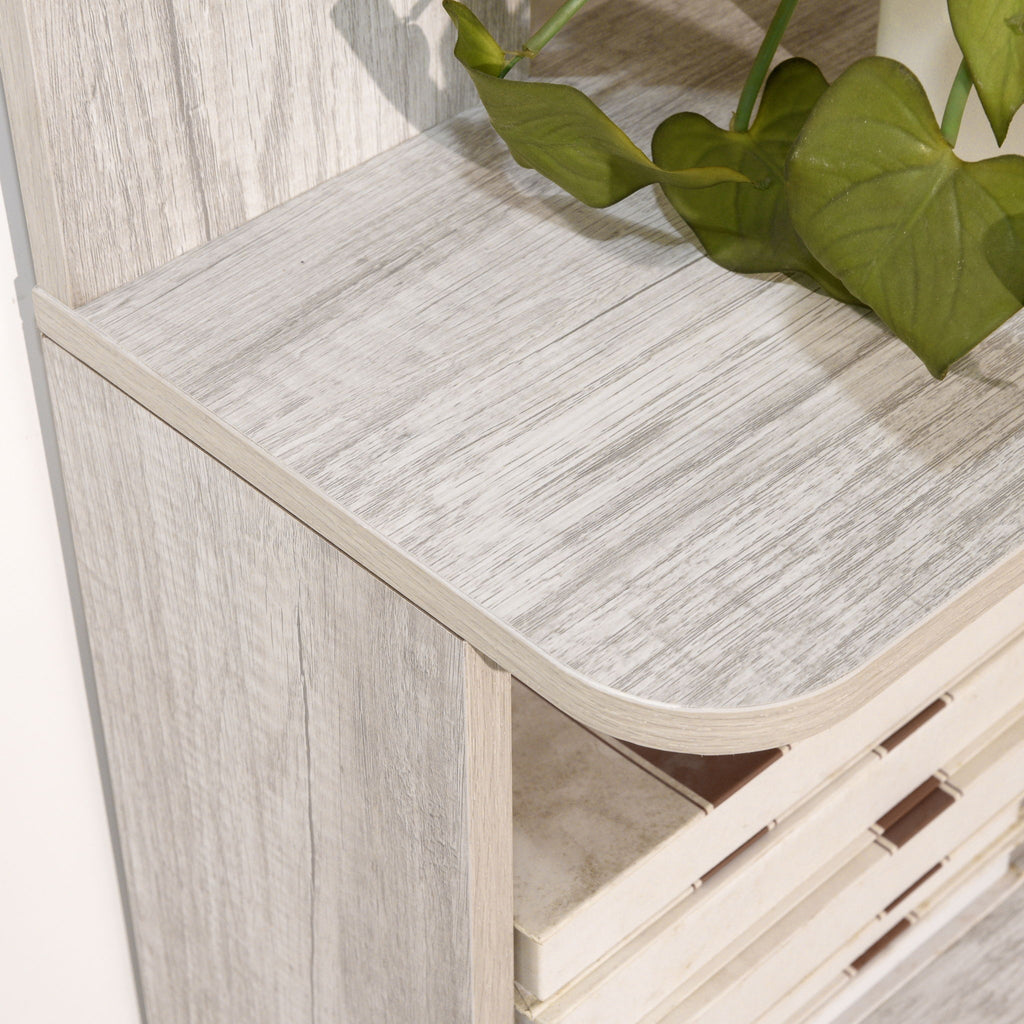 Extended Corner Bookshelf For Living Room - Light Gray