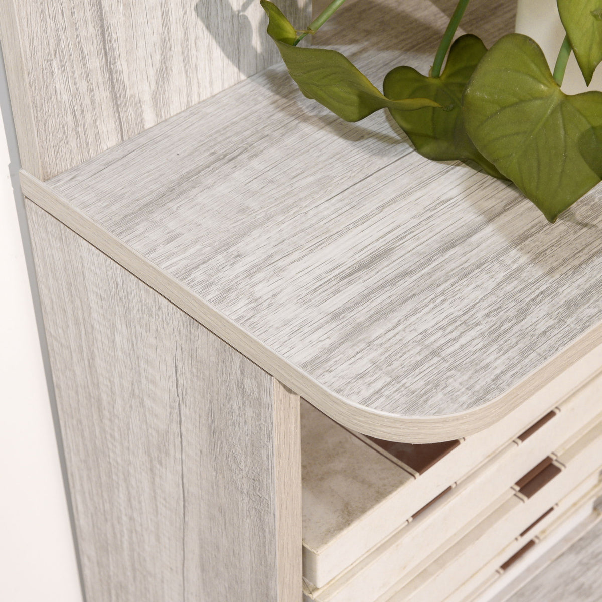 Extended Corner Bookshelf For Living Room - Light Gray