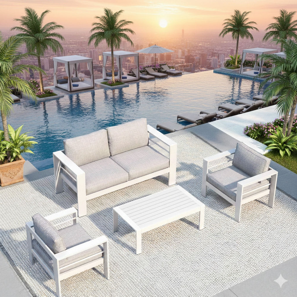 Outdoor Patio Set With All-Weather Thick Cushions