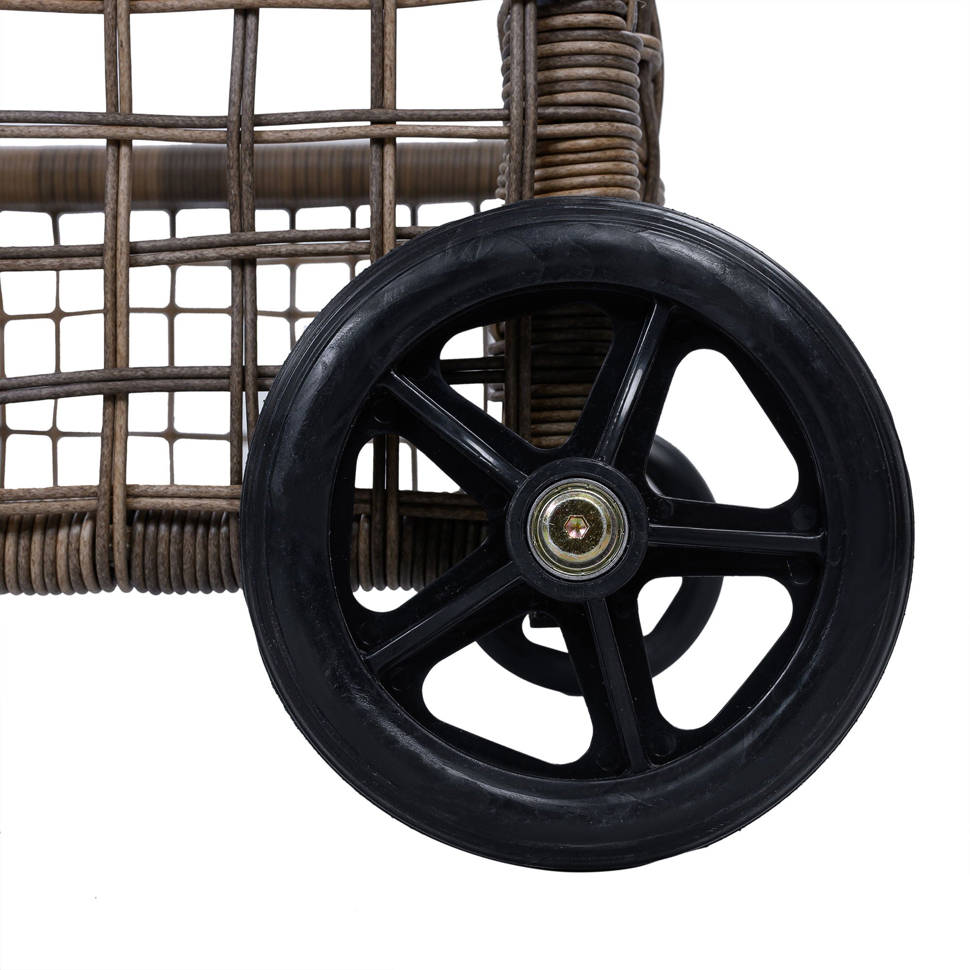 Outdoor Lounge Chair With 5 Position Backrest With Cushion And Wheels