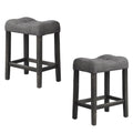 Transitional Style Counter Height Dining Stool With Footrest (Set of 2)