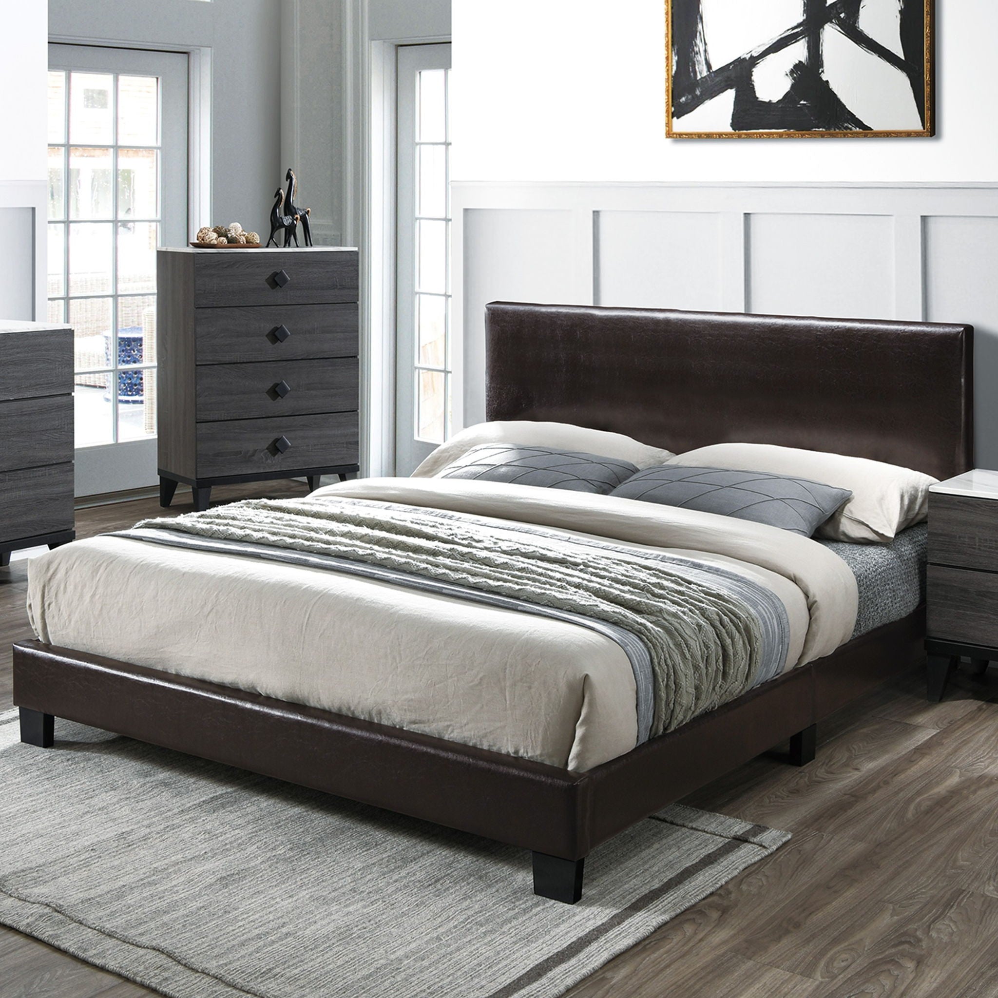 Upholstered Bed With Adjustable Headboard