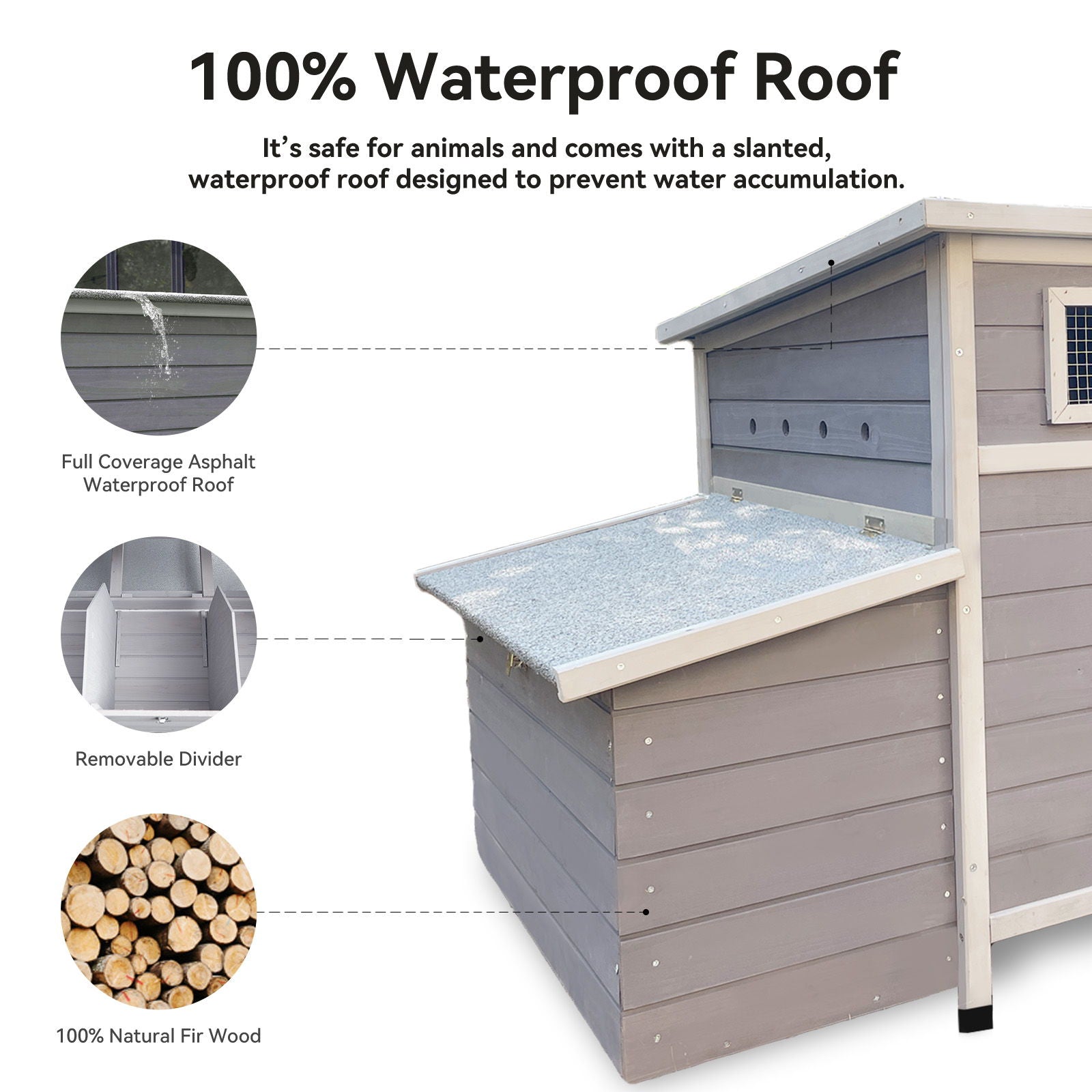 Large Chicken Coop Outdoor Hen House With Dual Nesting Boxes
