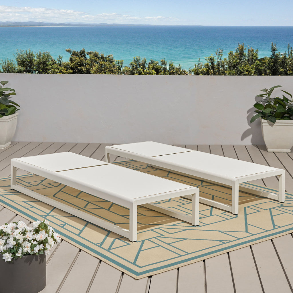 Outdoor Nylon Chaise Lounge, (Set of 2)