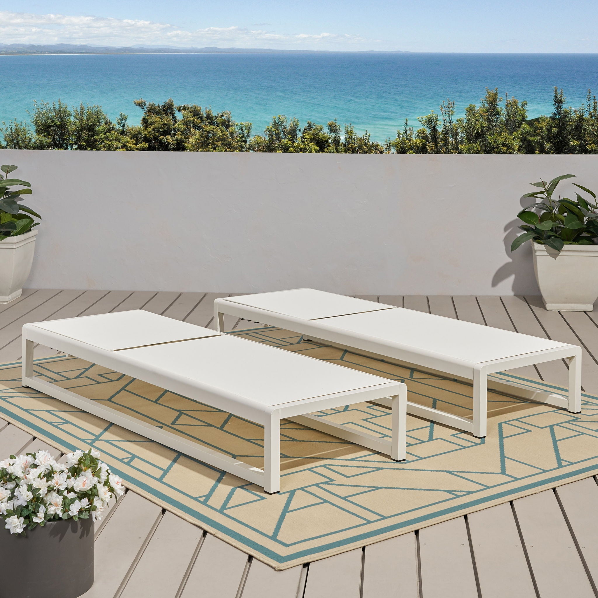 Outdoor Nylon Chaise Lounge, (Set of 2)