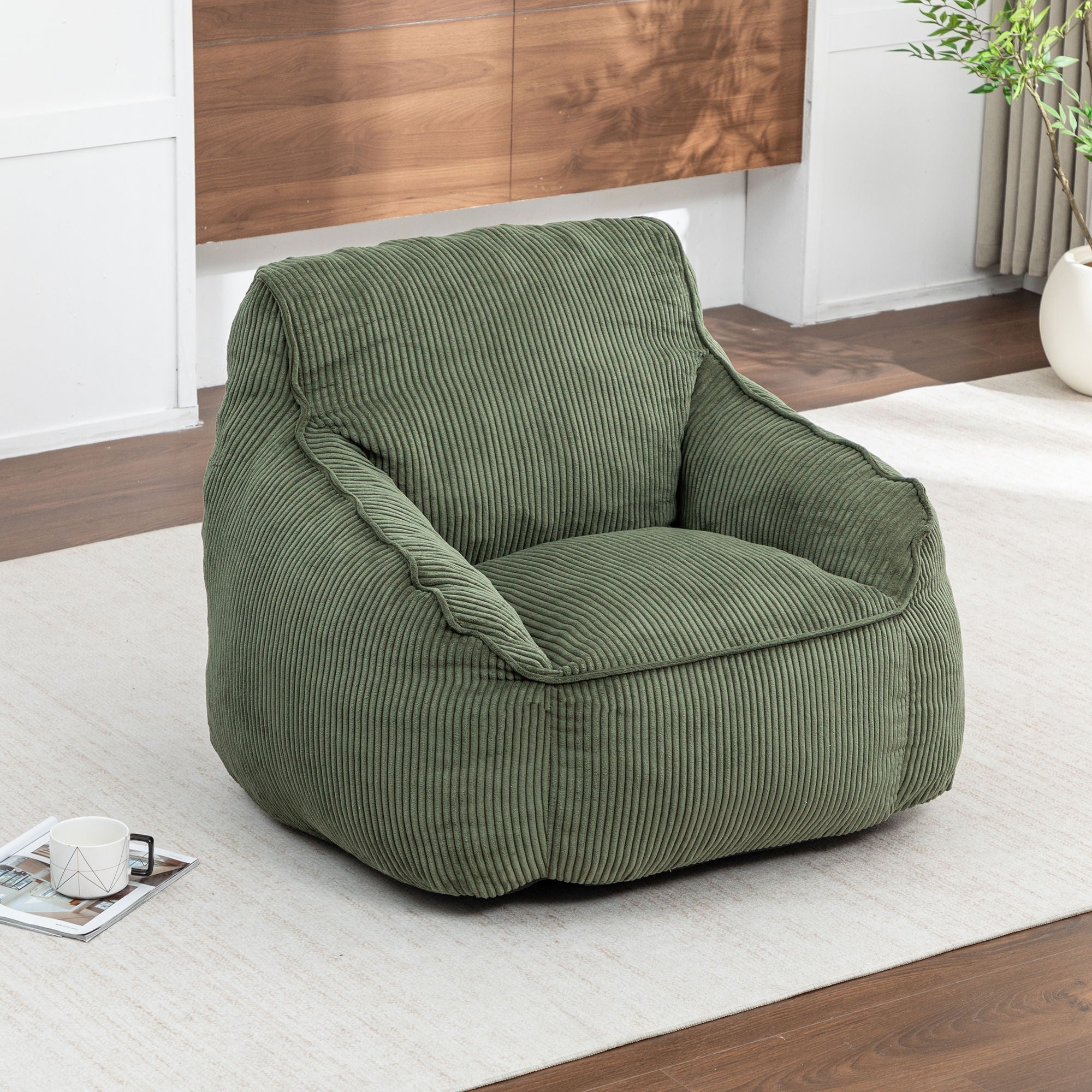 Comfy Bean Bag Chair With Filler, Fluffy And Cozy Seating