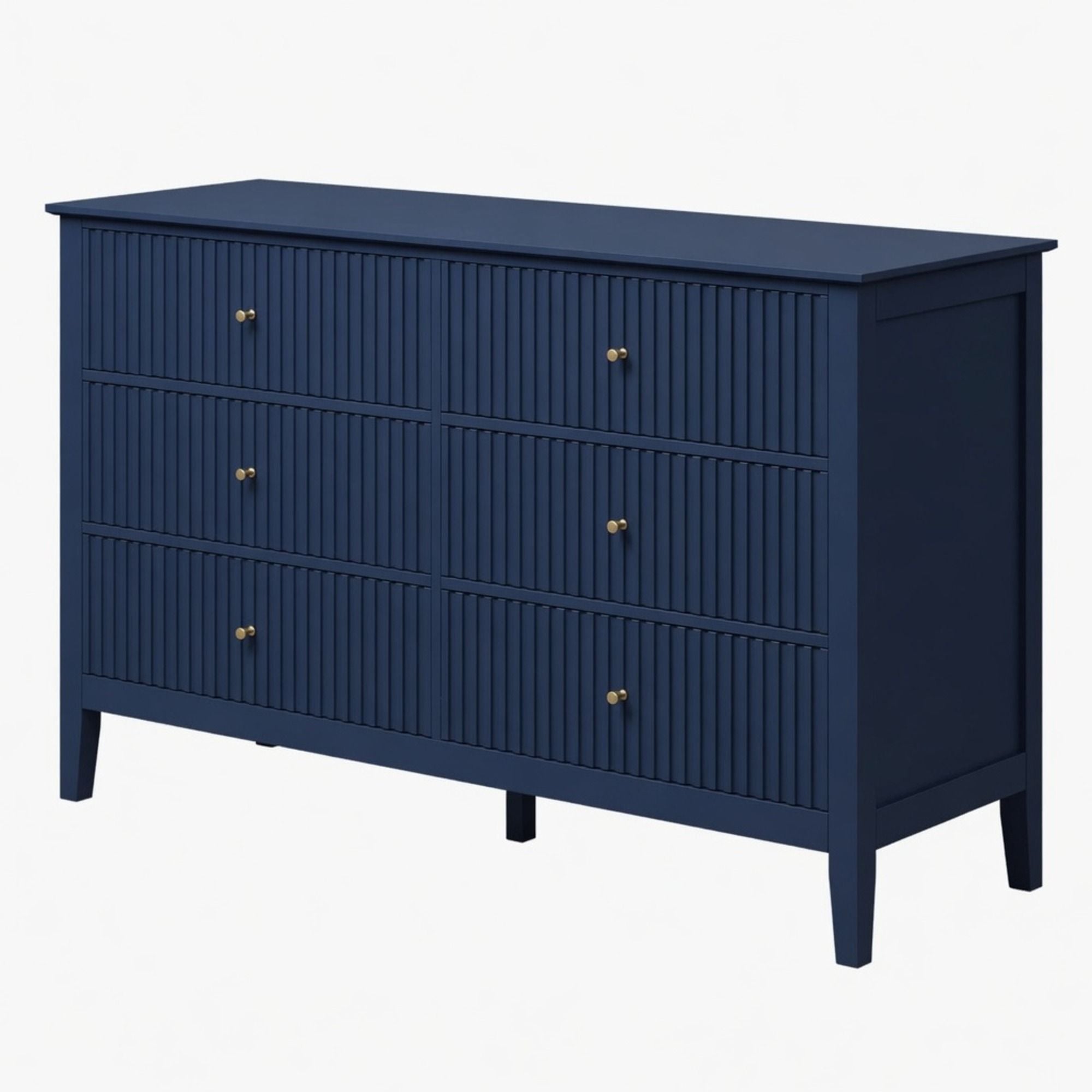 Modern 6 Drawer Fluted Dresser