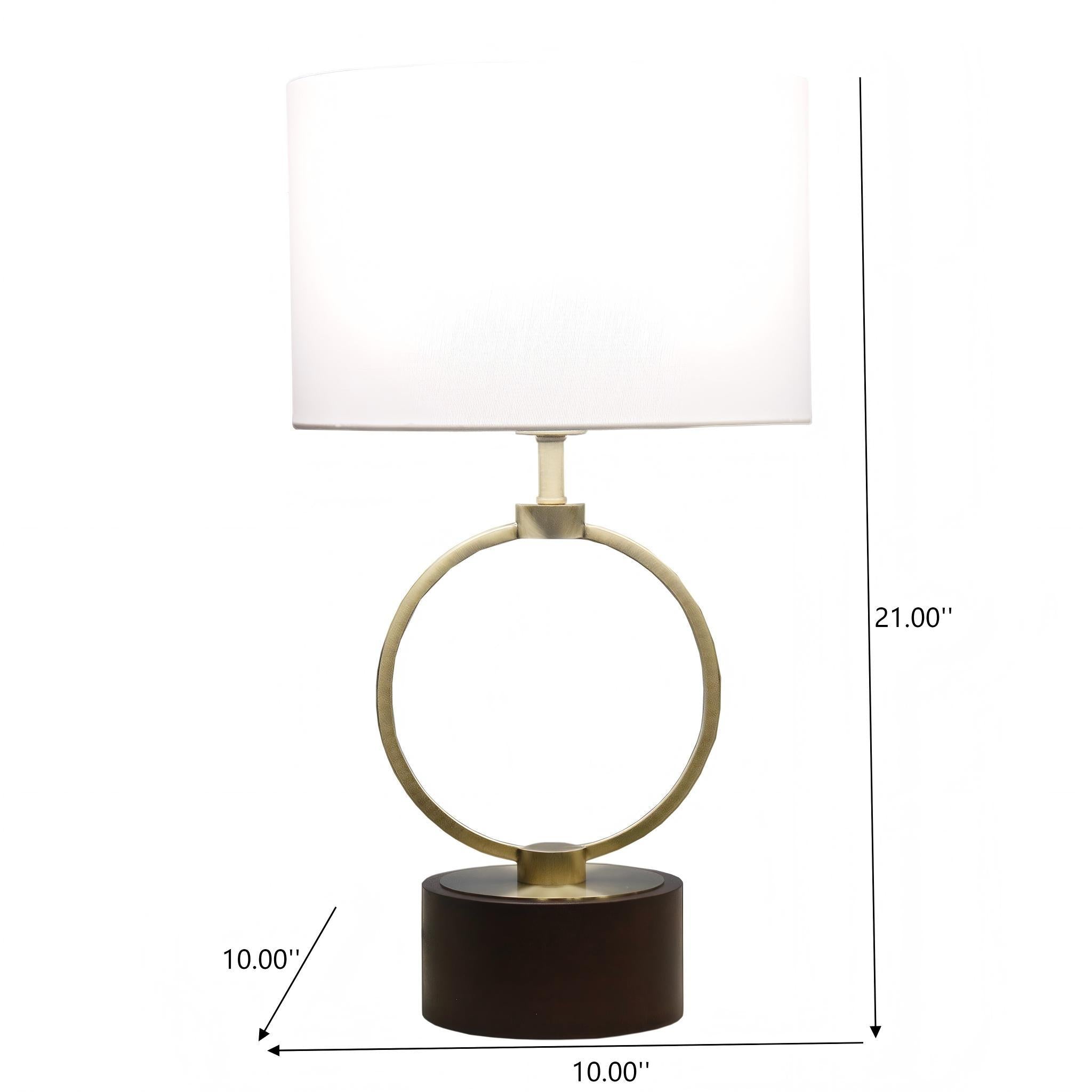 Bedroom Table Lamp With Circular Design - White