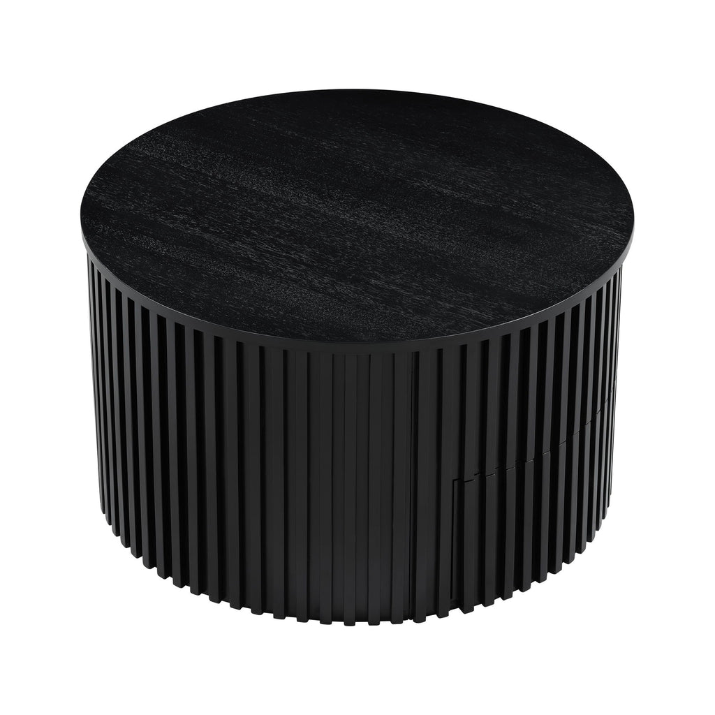 Round Lift Top Coffee Table With Hidden Storage For Living Room
