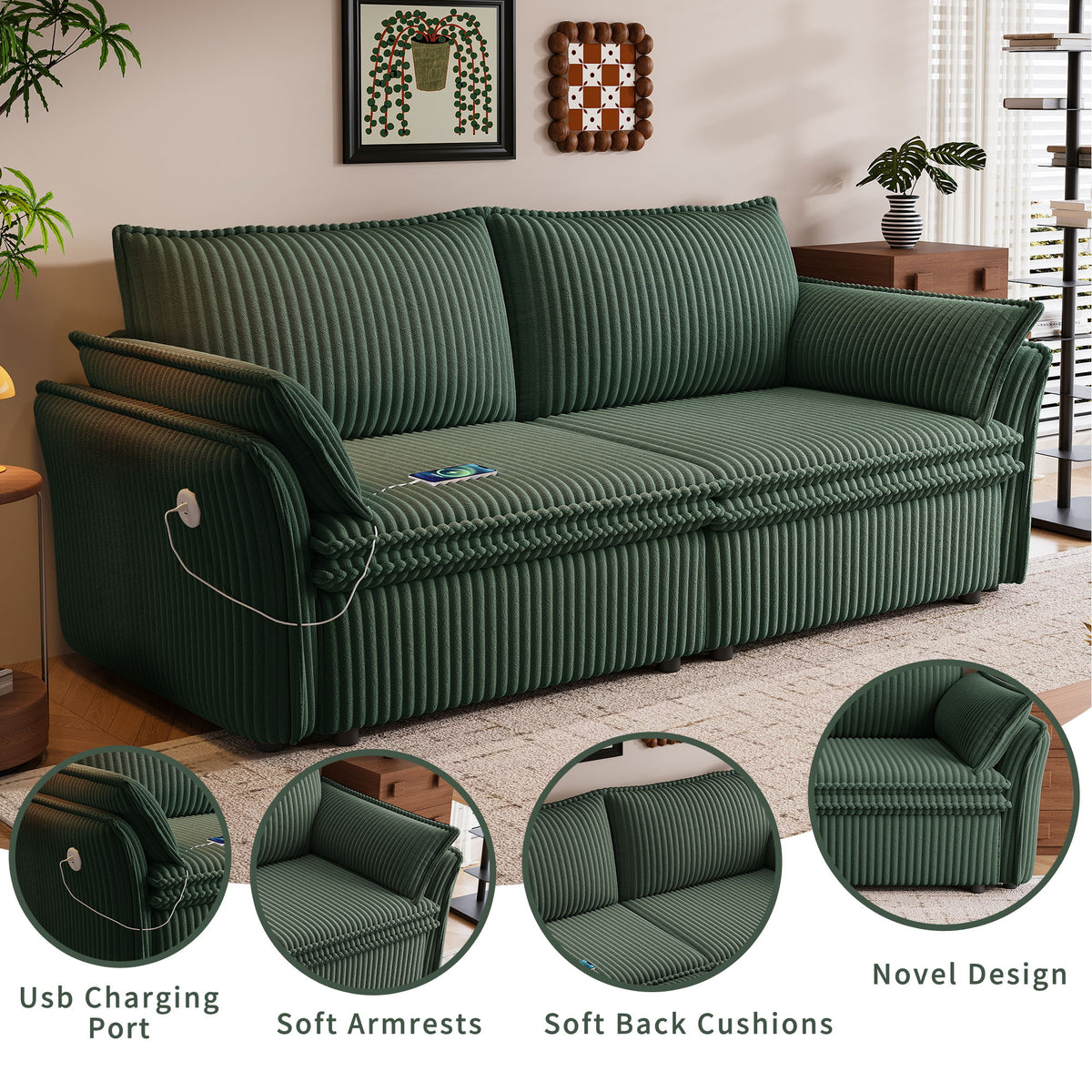 2 In 1 Convertible Sofa Bed, Multi Functional Living Room Furniture