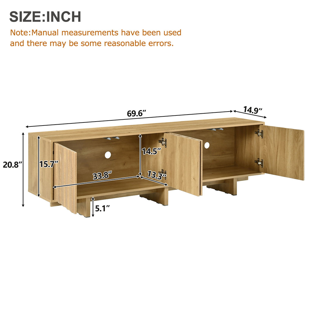 Retro Style TV Stand With Wavy Door