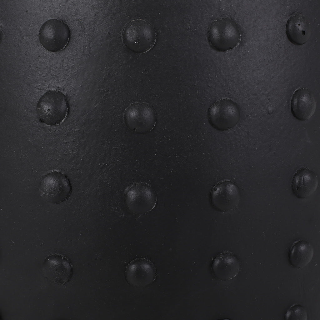 Outdoor End Table With Outstanding Studded Design - Matte Black