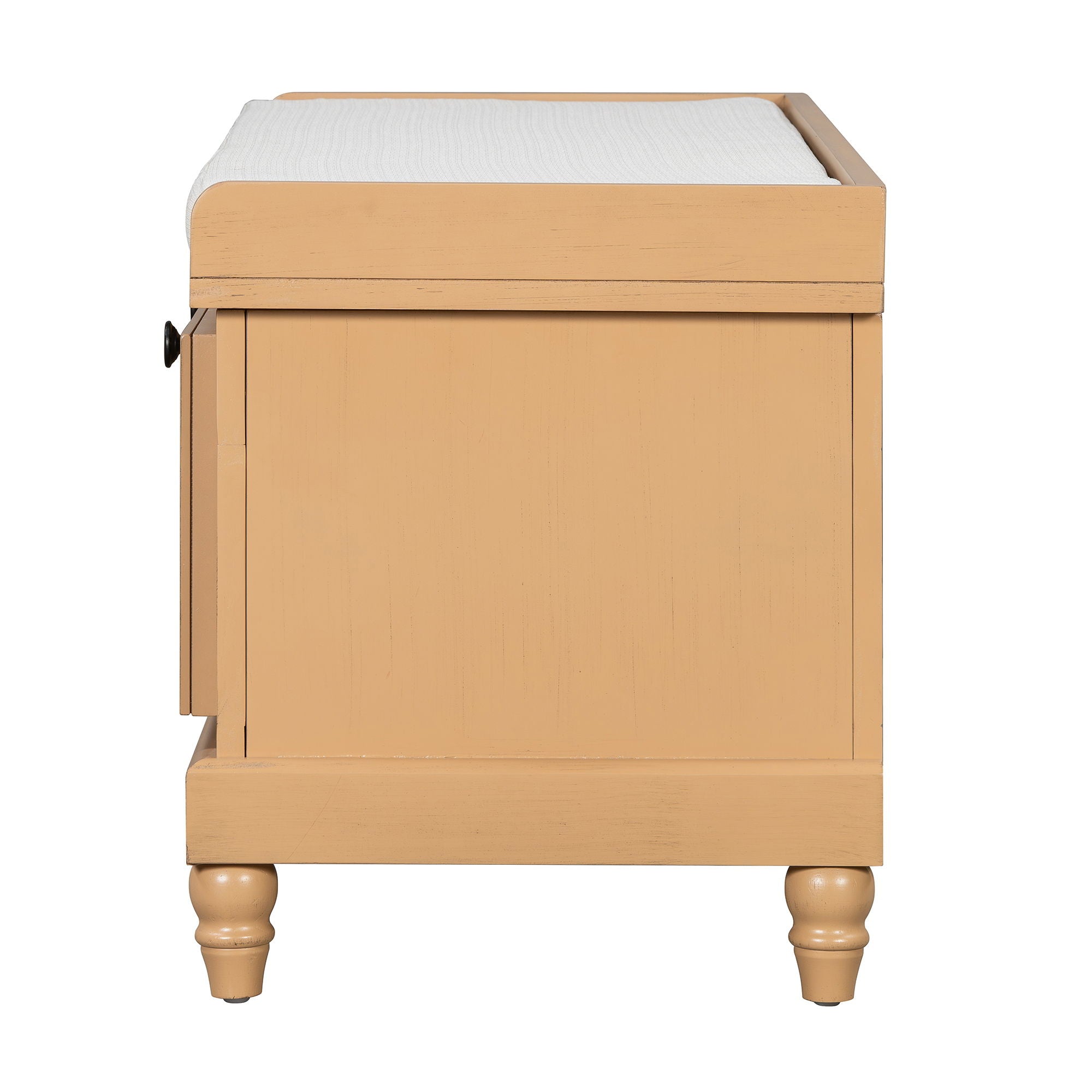 Shoe Bench With Cushion And 3 Drawers - Natural
