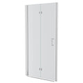 Bi Fold Frameless Shower Door With Tempered Glass,1 / 4" Thickness - Chrome