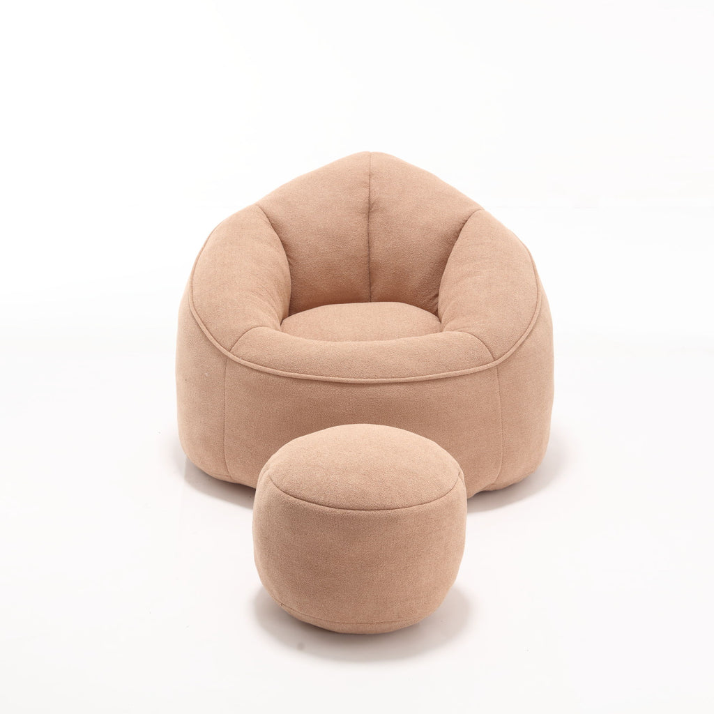 Bedding Bean Bag Sofa Chair High Pressure Foam With Footrest