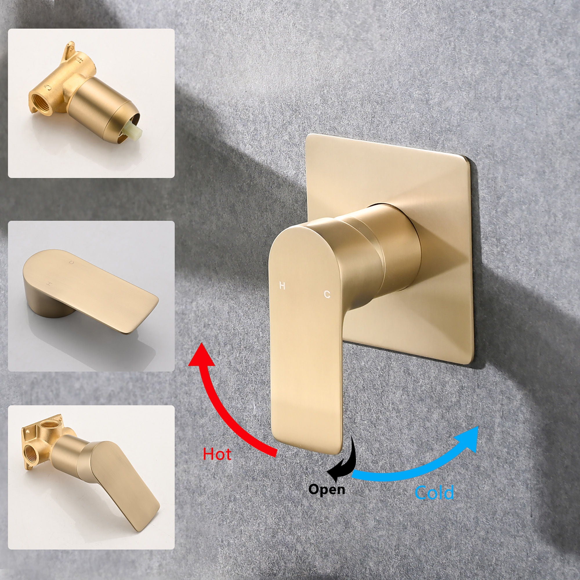 Wall Mount Bathtub Faucet With Waterfall Tub Spout And Single Handle Stainless Steel