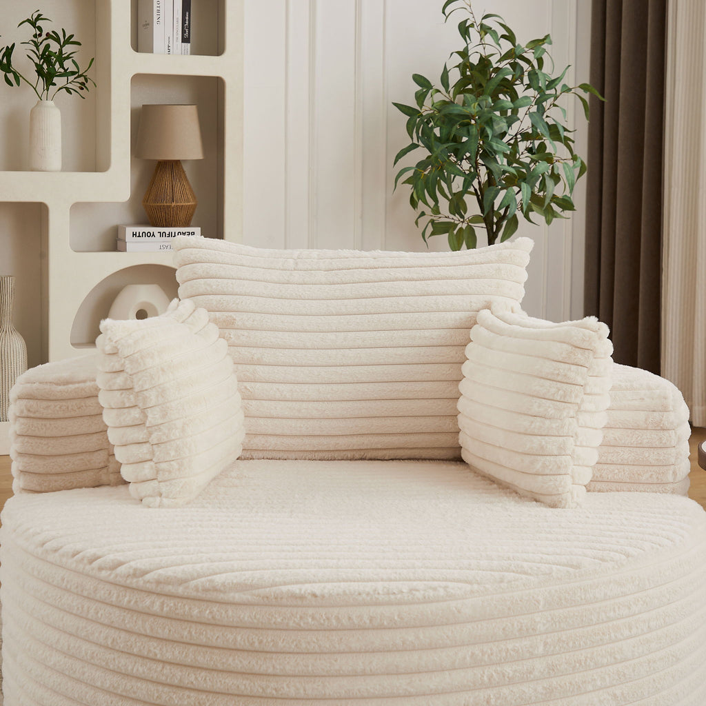 Modern Single Sofa With Backrest Pillow For Living Room