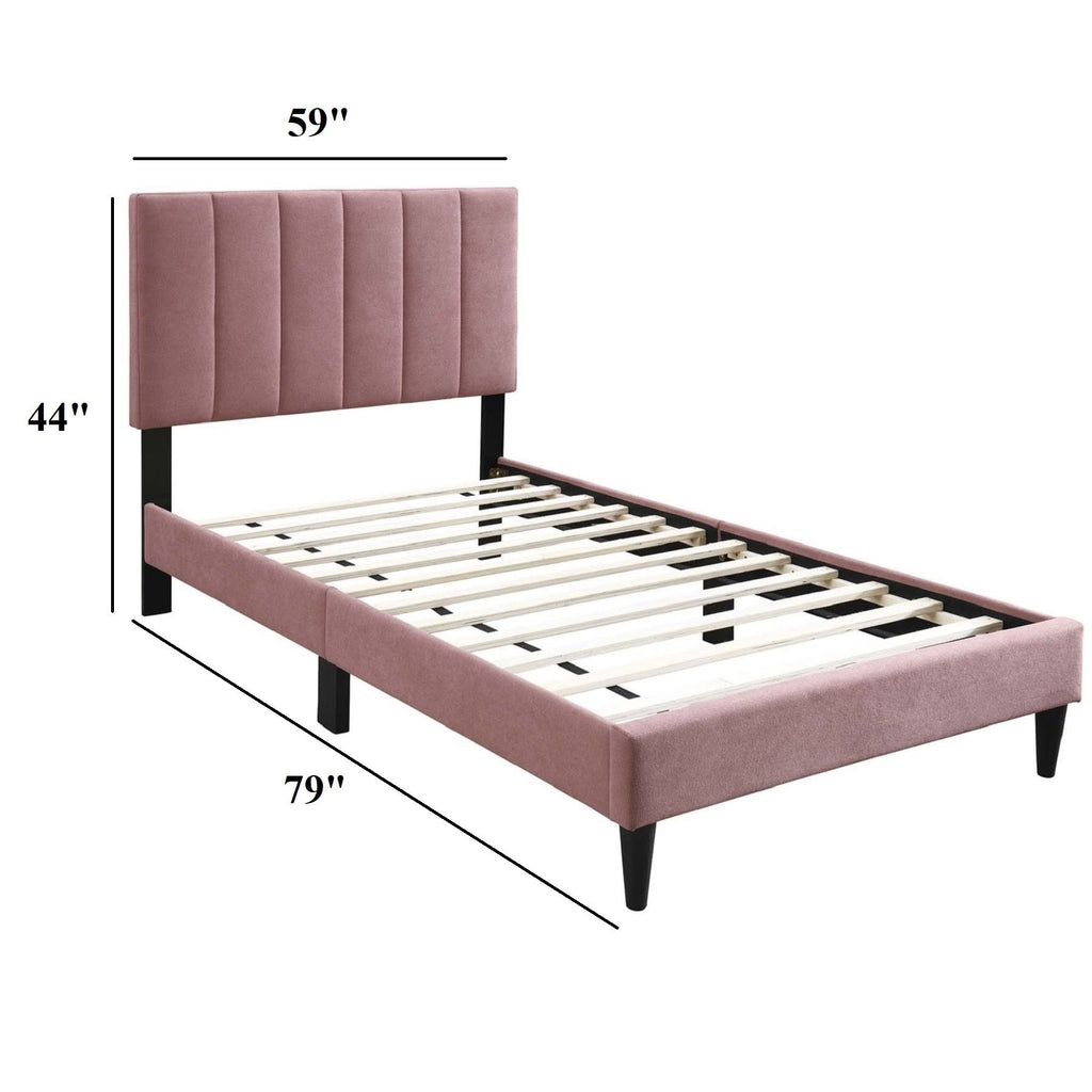 Bed With Channel Tufted Adjustable Headboard