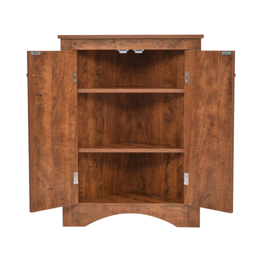 Triangle Bathroom Storage Cabinet With Adjustable Shelves, Freestanding Floor Cabinet For Home Kitchen