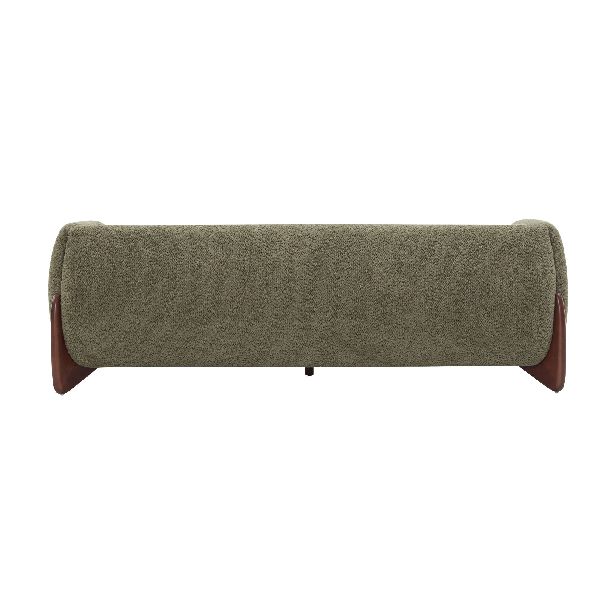 Contemporary Boucle Sherpa Sofa With Birch Wood Legs