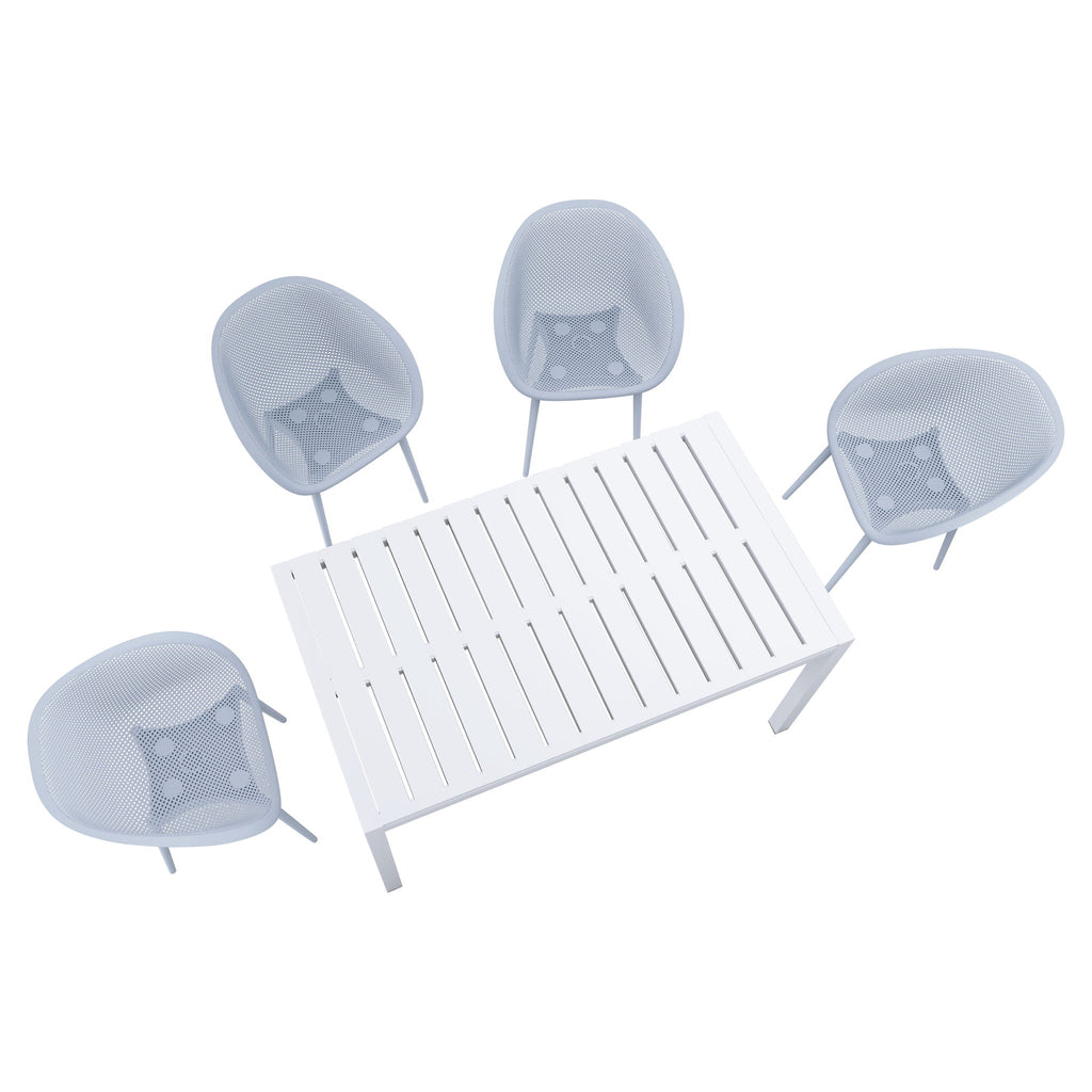 4 Pack Lounge Chair Set With Long Table