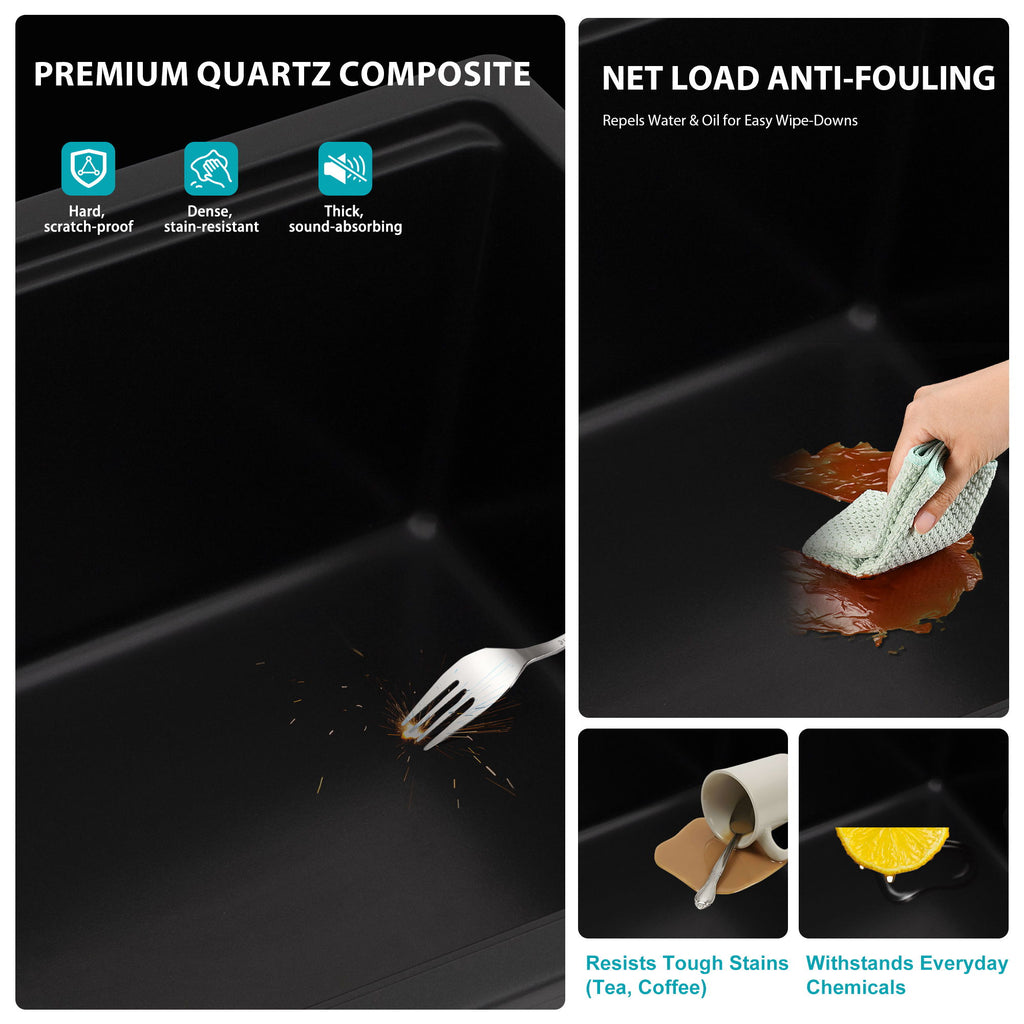 Modern Quartz Kitchen Sink Undermount Granite Composite