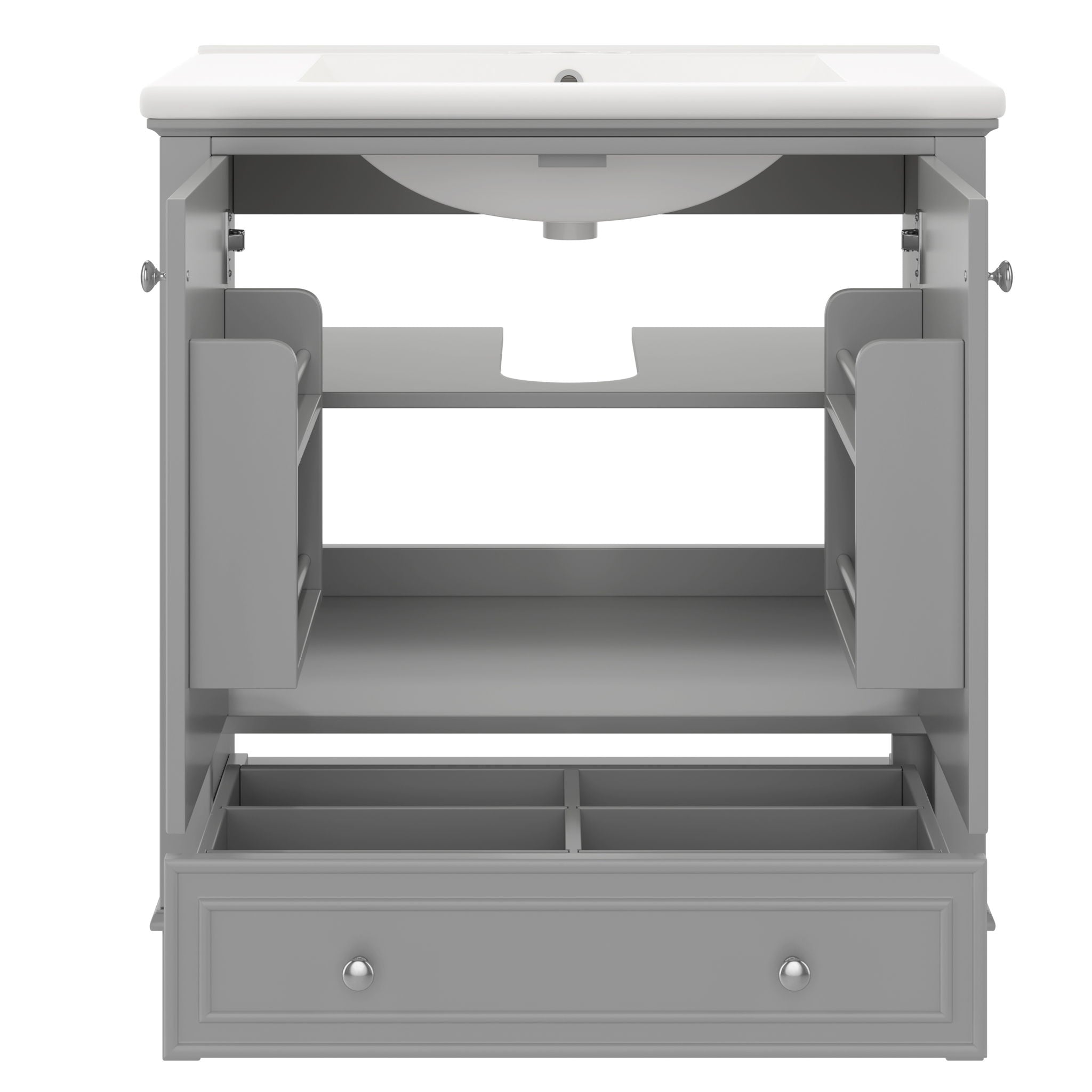 Modern Bathroom Vanity With Sink Combo, Doors And Drawer